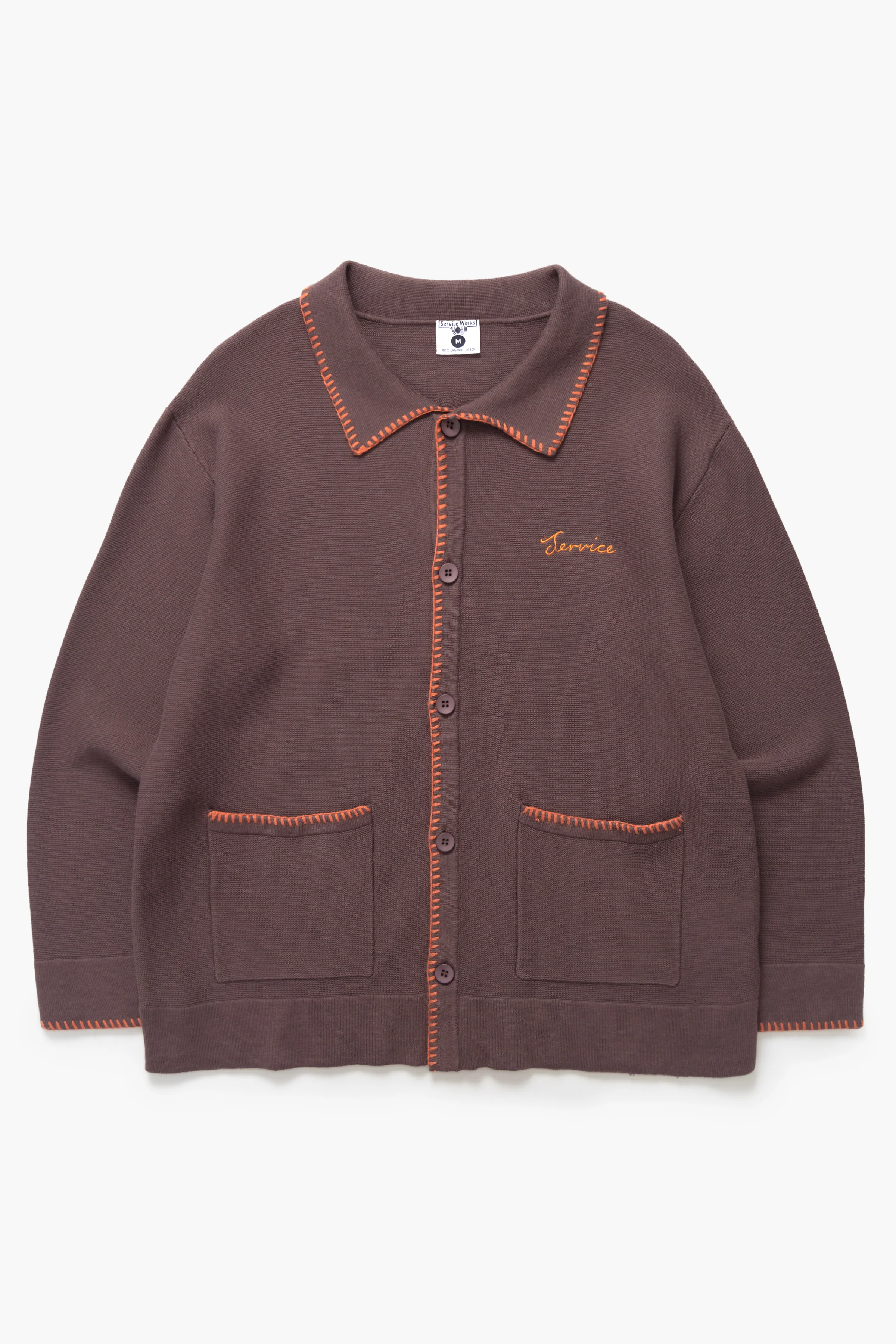 Blanket Stitch Cardigan - Brown