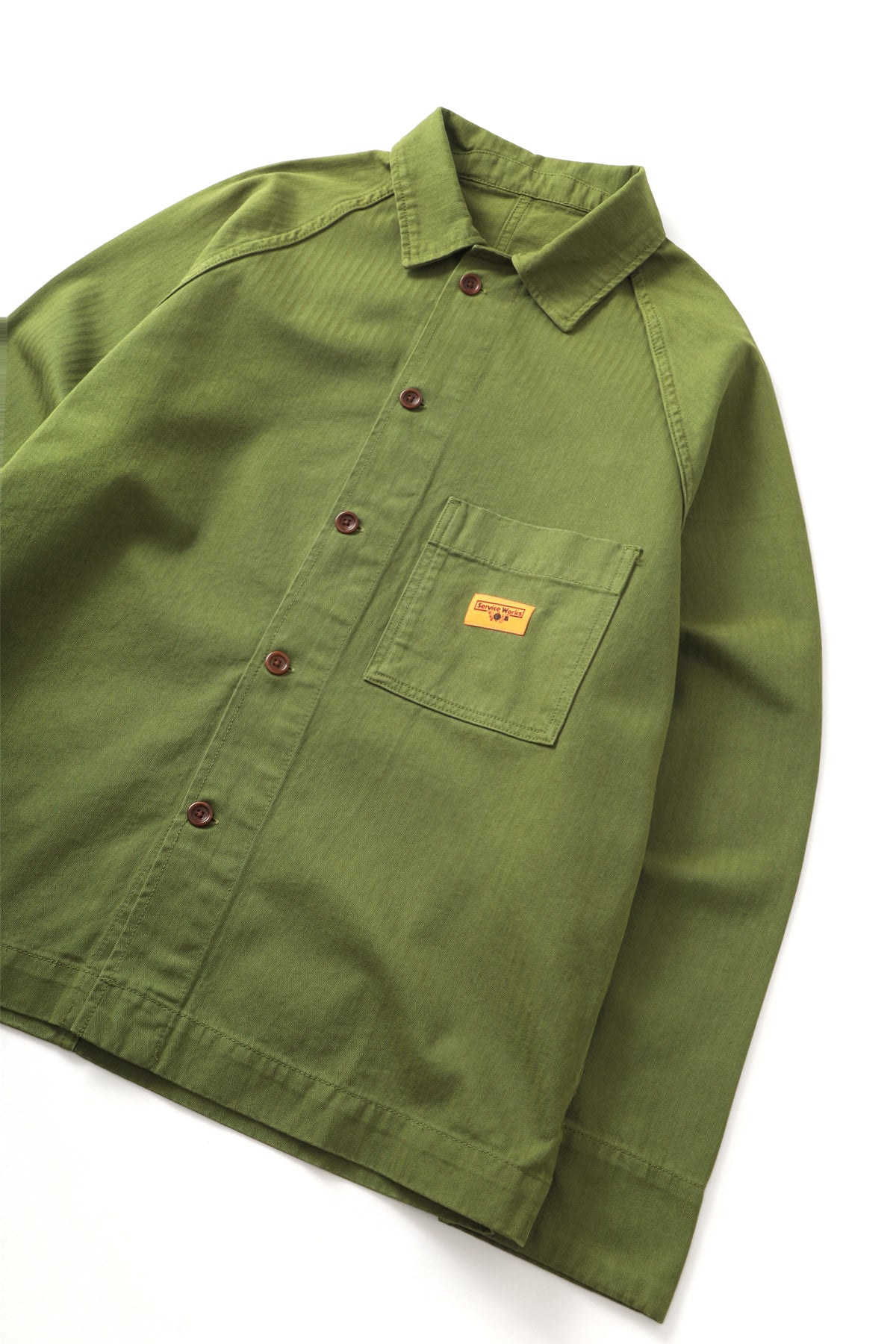 Herringbone Front Of House Jacket - Pesto - Image 2