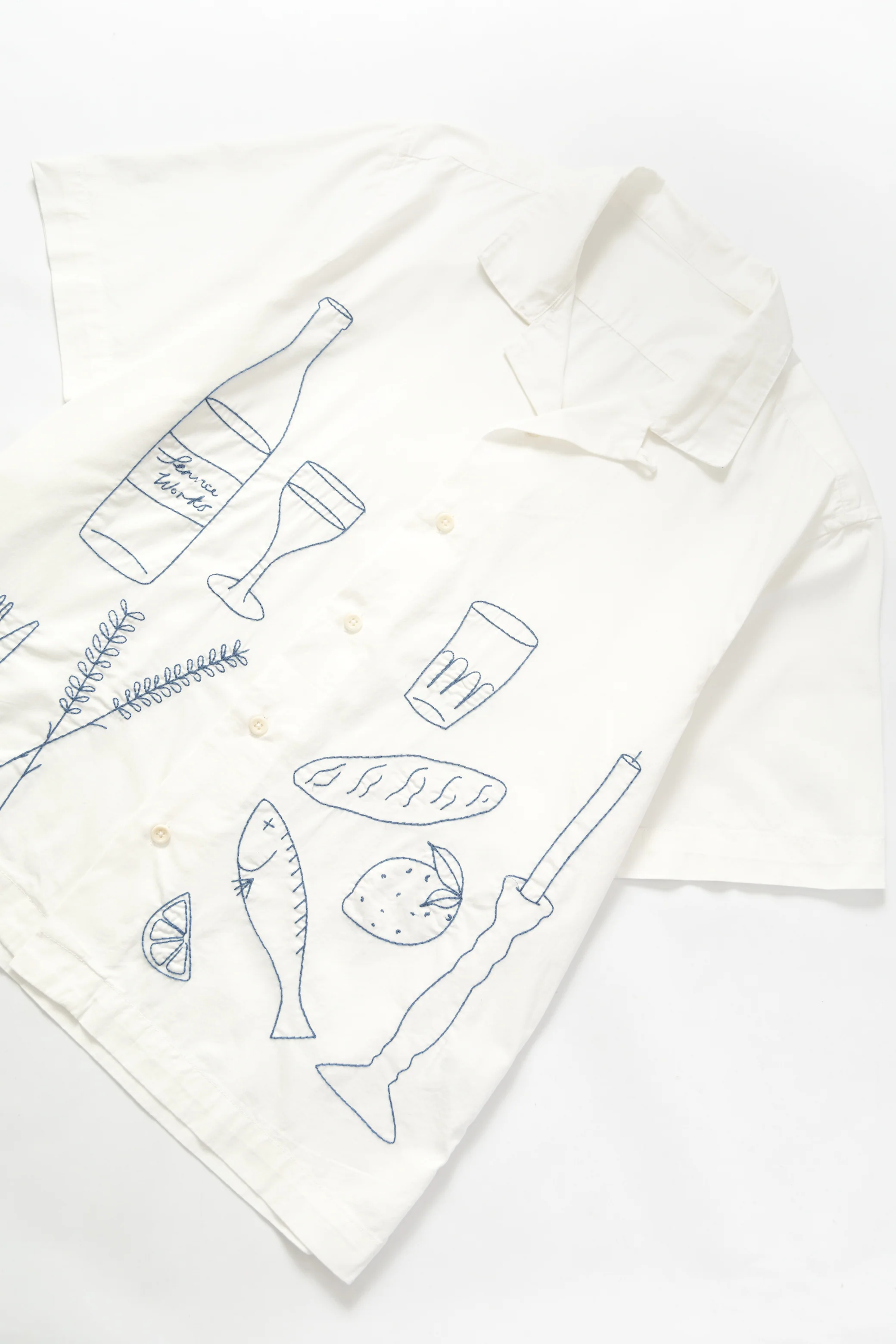 Light Twill Picnic Short Sleeve Shirt - Off White - Image 2