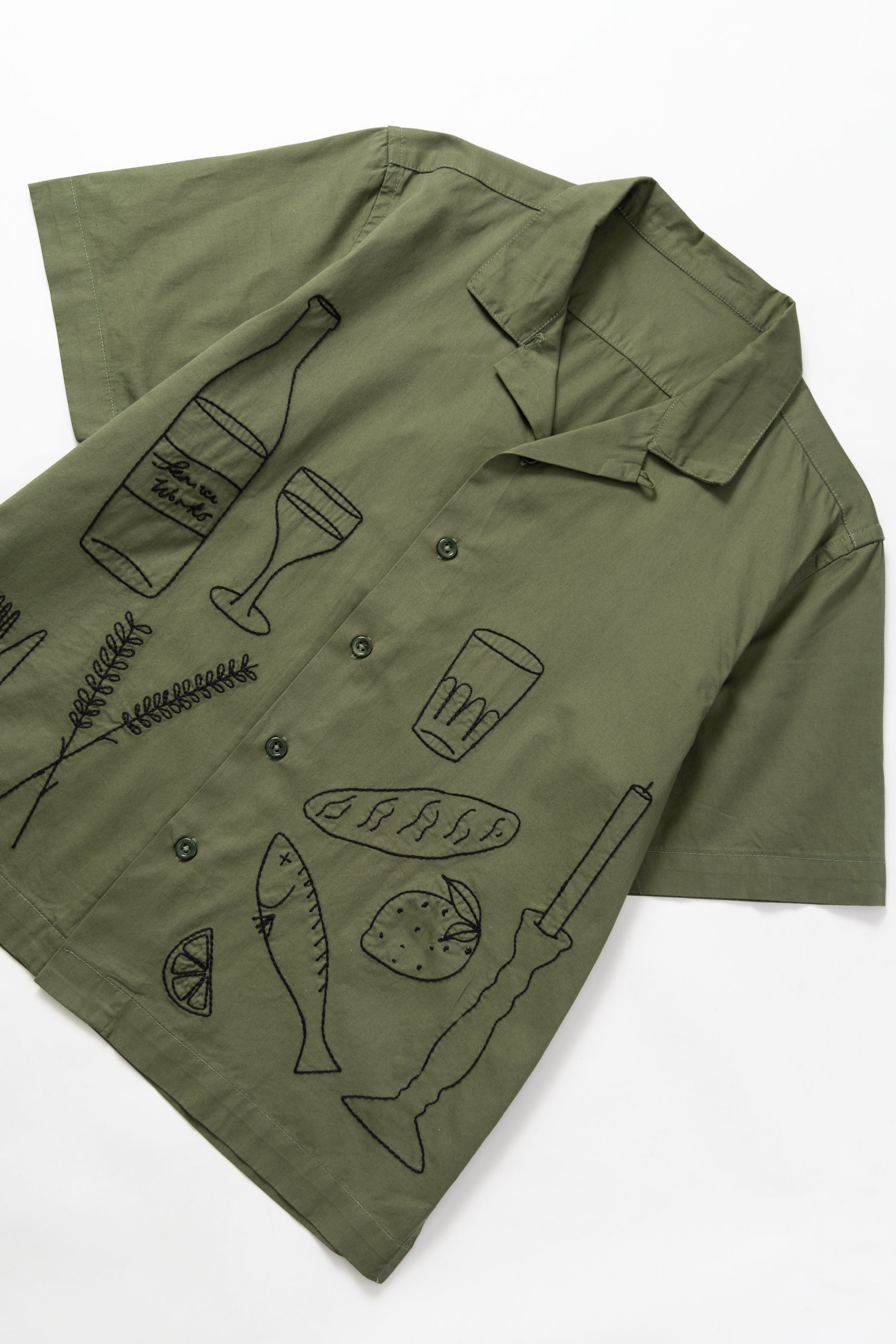 Light Twill Picnic Short Sleeve Shirt - Olive - Image 2