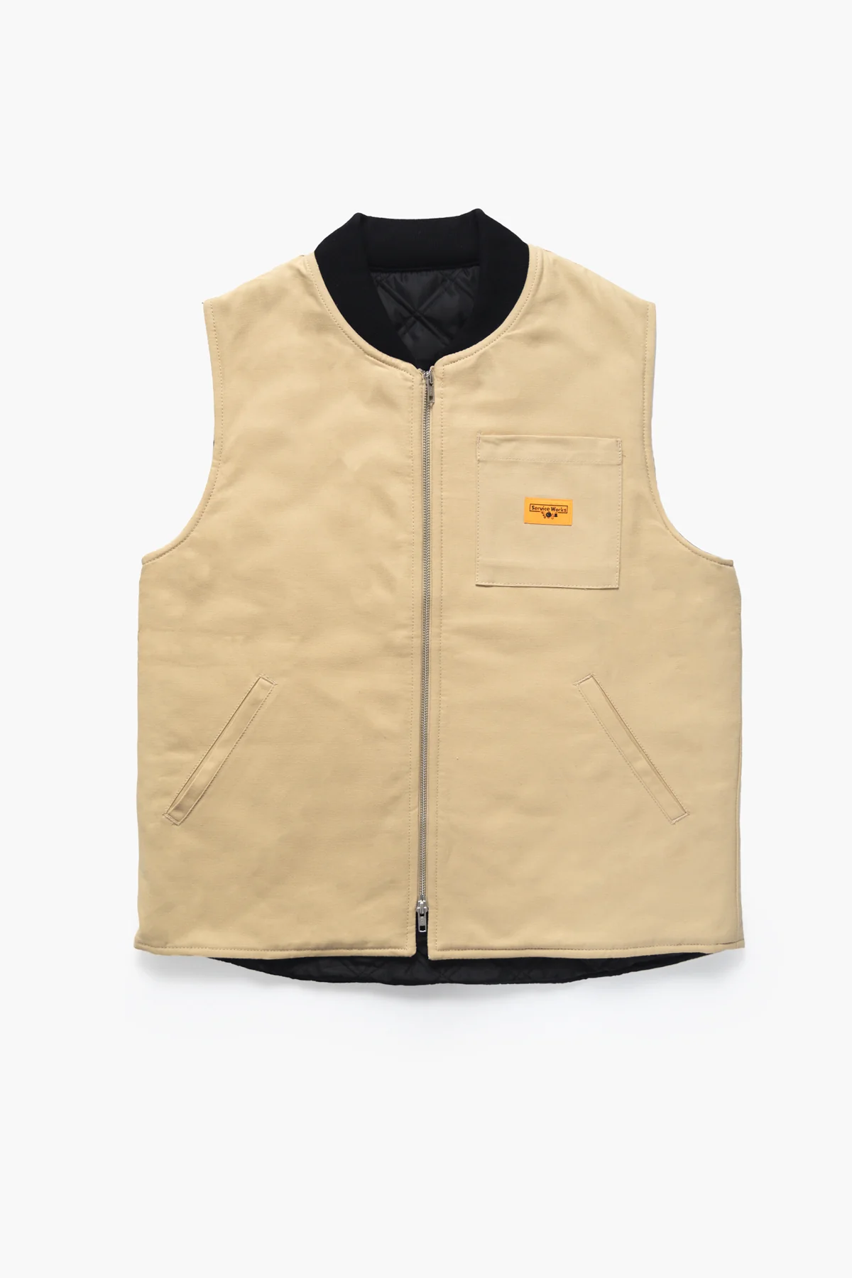 Padded Work Vest Jacket - Pale Khaki