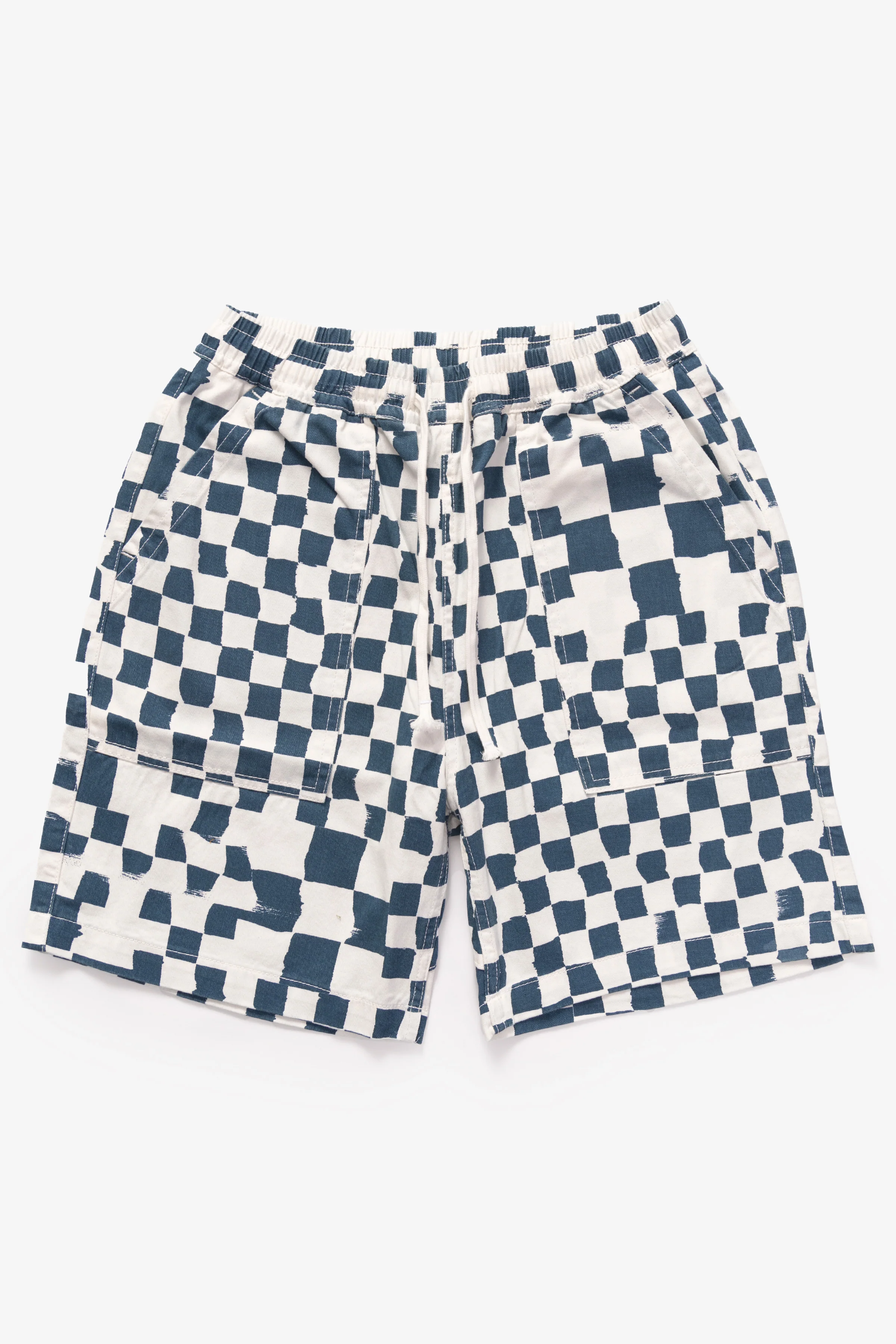 Printed Chef Shorts - Teal Checker