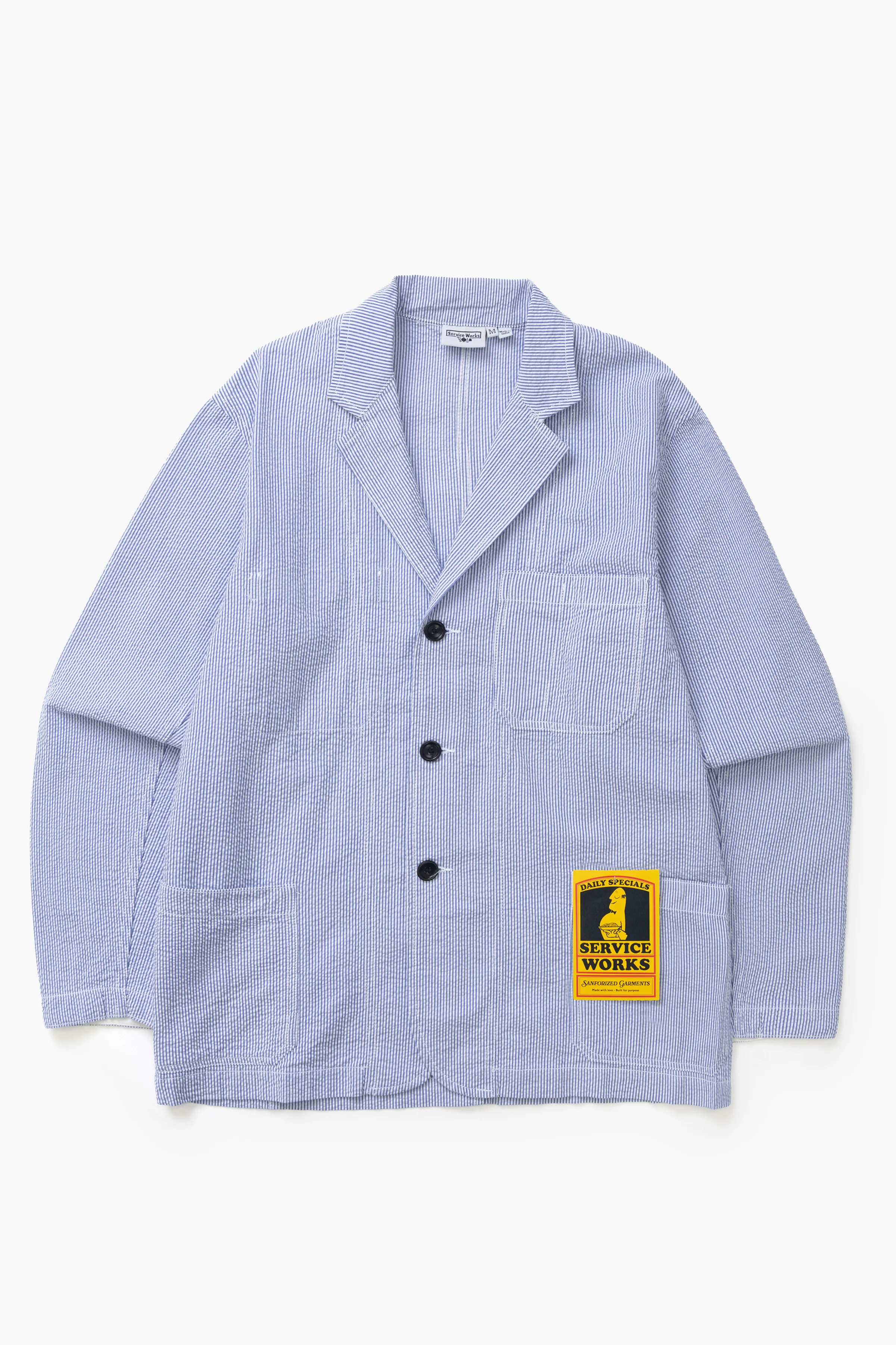 Seersucker Server Suit Jacket - Navy Stripe
