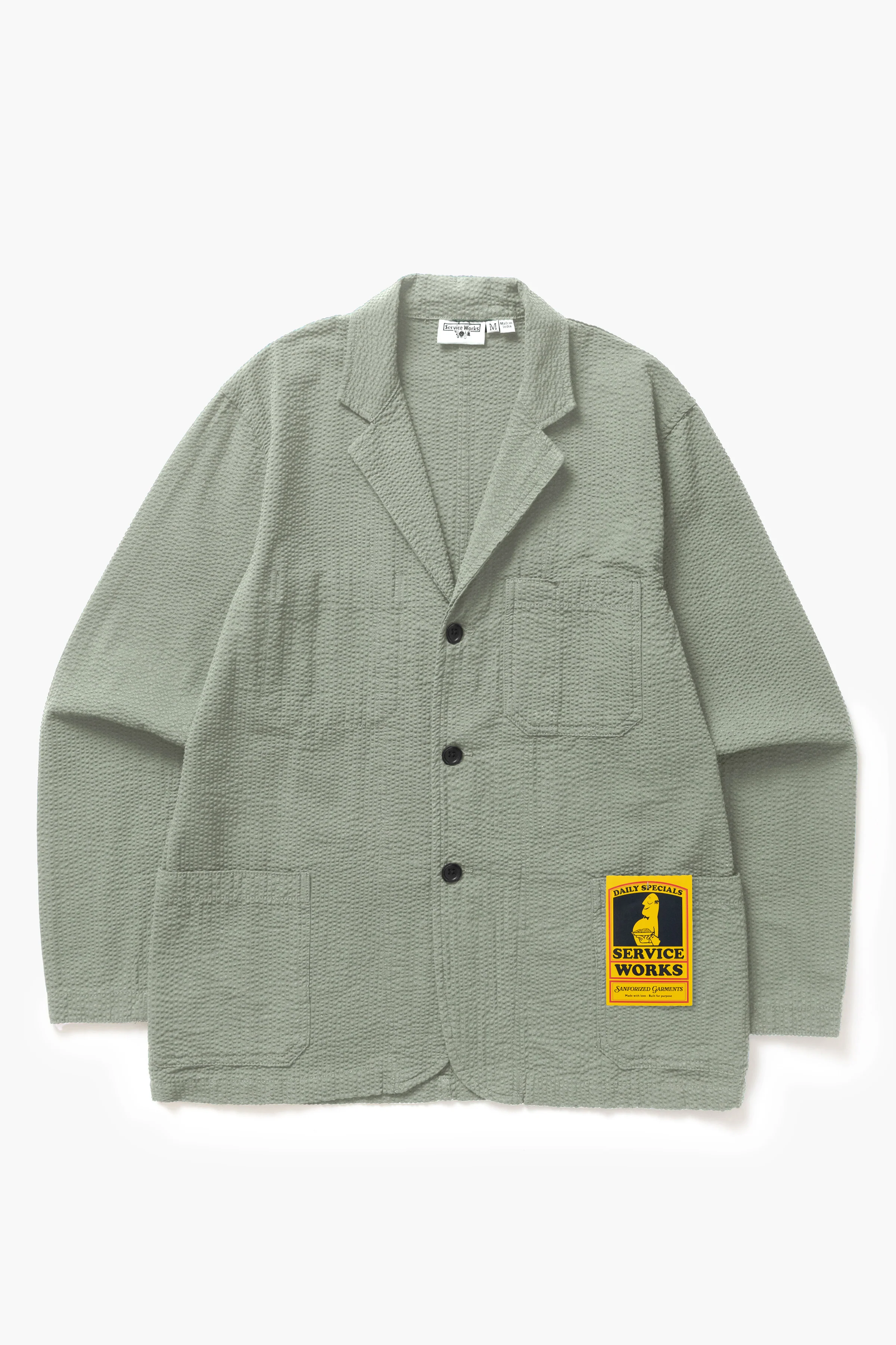 Seersucker Server Suit Jacket - Sage