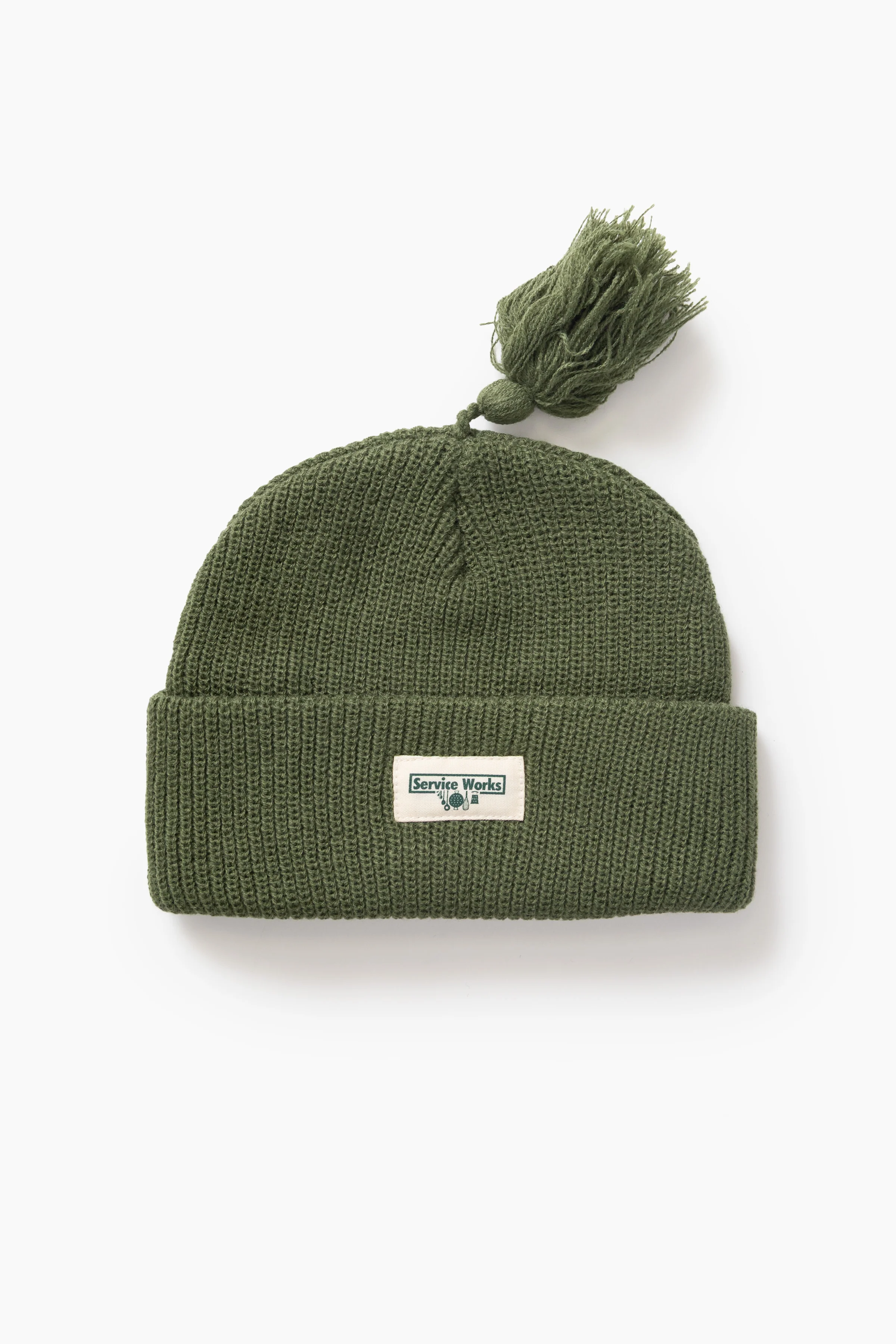 Tassel Beanie - Olive