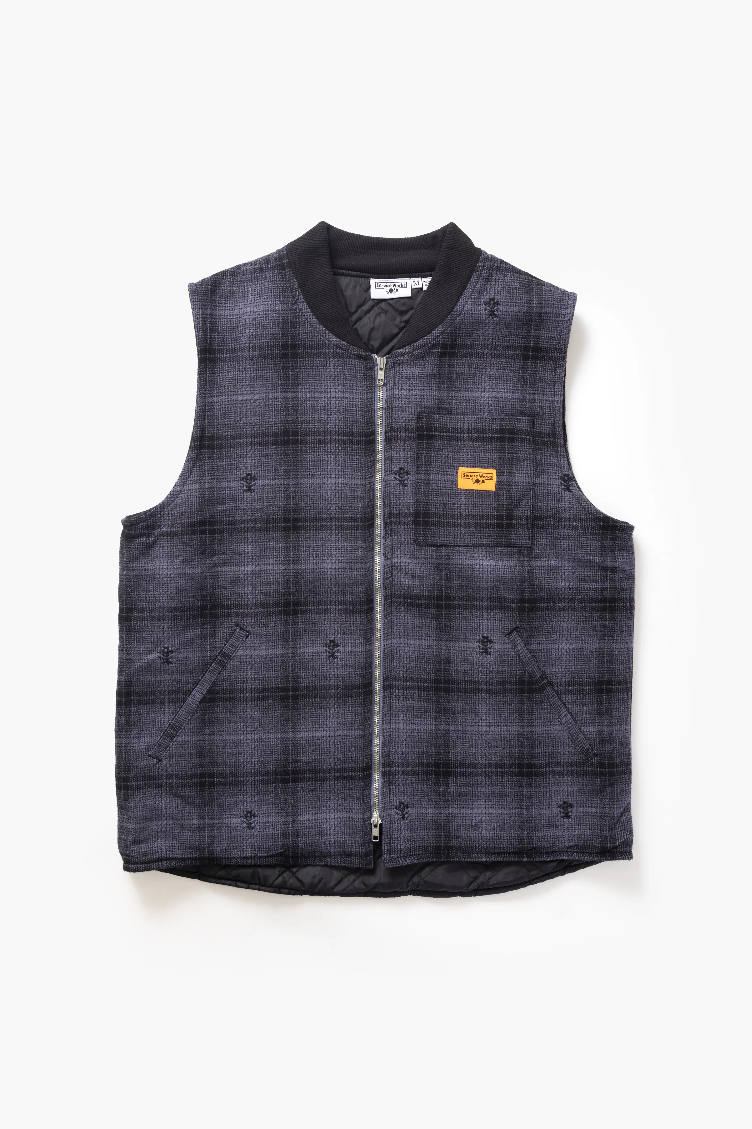 Thistle Plaid Padded Work Vest - Black