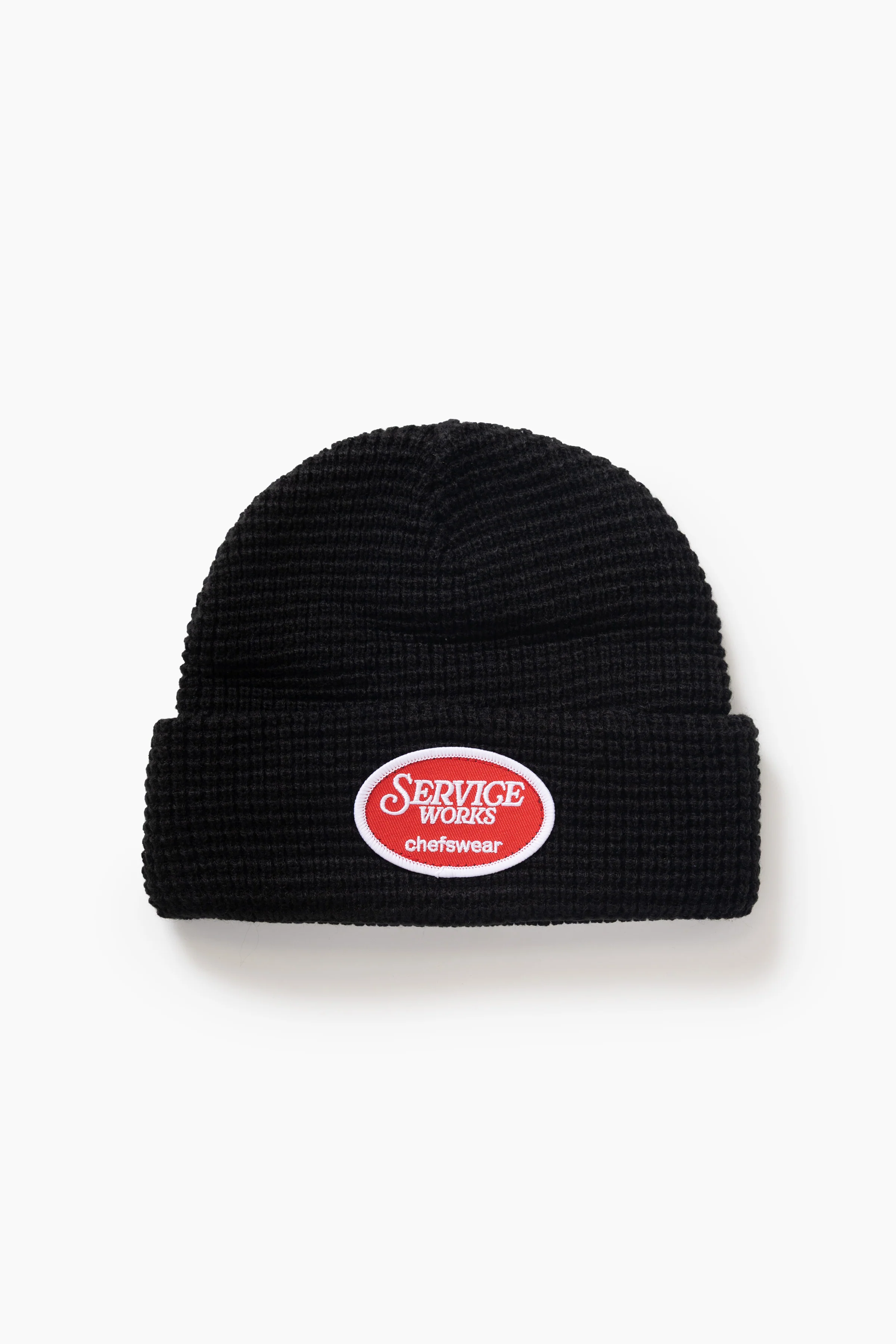 Waffle Patch Beanie - Black